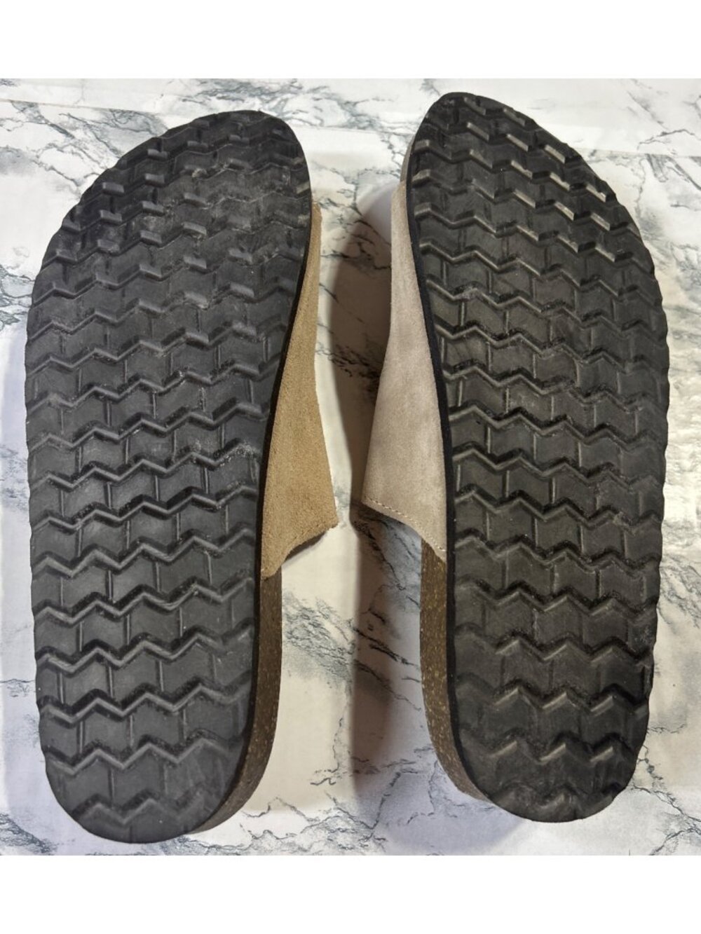 Sonoma Womens Size 9 Taupe Suede Double-Buckle Slide Sandals - Picture 7 of 9